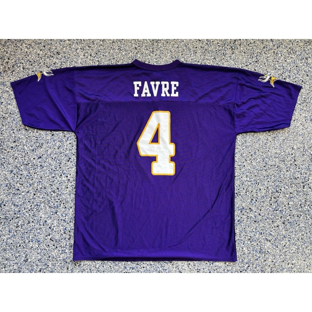 Vintage Minnesota Vikings Brett Favre #4 Purple Football Jersey Reebok Size 2XL